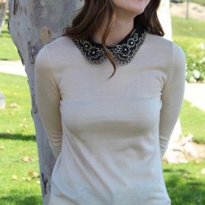 Last 1! NWT Jeweled Collar Sweater